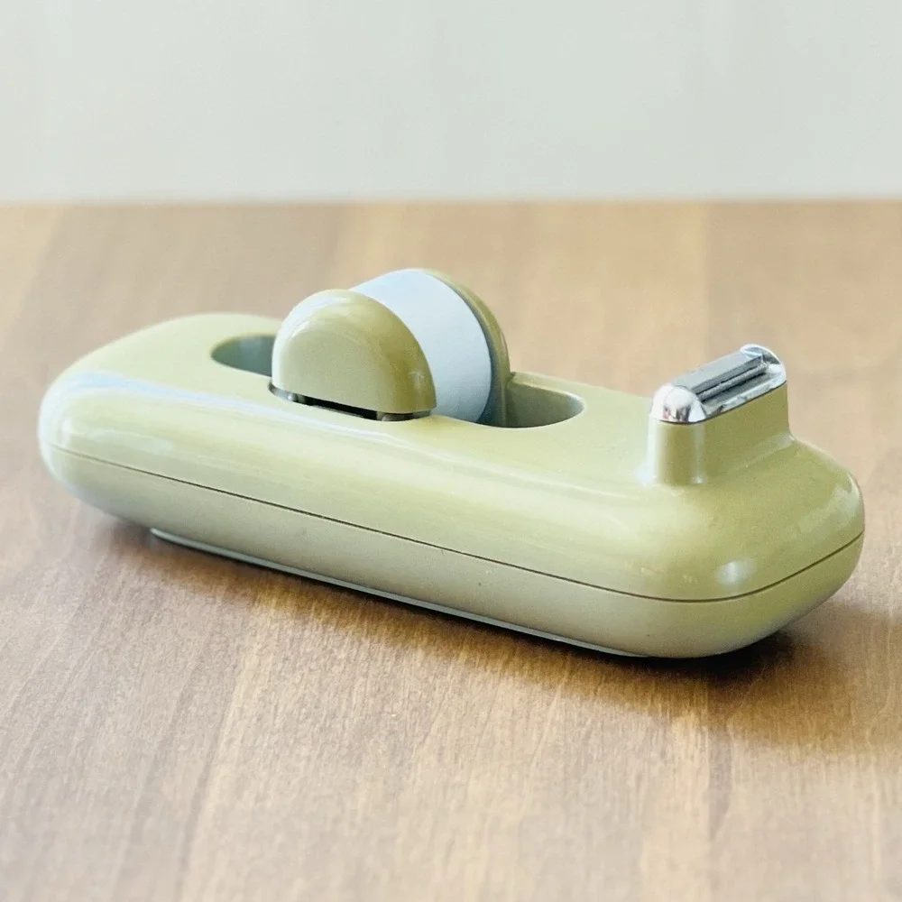Vintage ELDON Desk Top Tape Dispenser Flip Up Mod Design Almond Retro MCM 1981